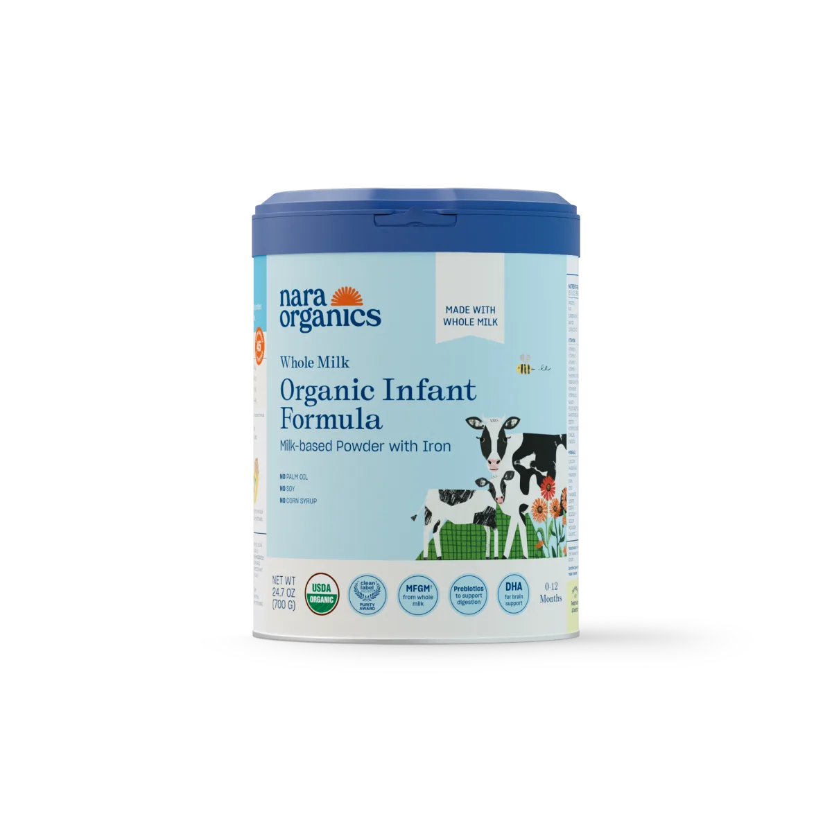 Recalled Nara Organics whole milk organic powdered infant formula can